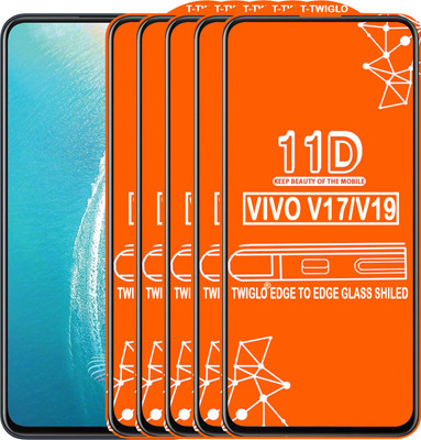 TWIGLO Edge To Edge Tempered Glass for VIVO V19(Pack of 5)