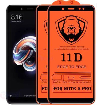 HIE POWER Edge To Edge Tempered Glass for Mi Redmi Note 5 Pro-11D (Pack of 2)(Pack of 2)