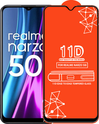 Qyist Edge To Edge Tempered Glass for Realme Narzo 50I(Pack of 1)