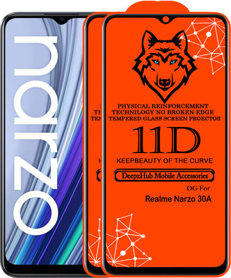DeepzHub Edge To Edge Tempered Glass for Realme Narzo 30A(Pack of 2)