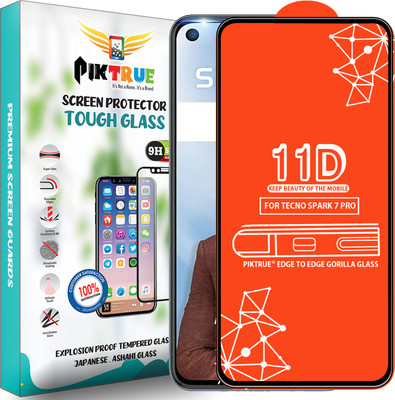 PikTrue Edge To Edge Tempered Glass for Tecno Spark 7 Pro(Pack of 1)