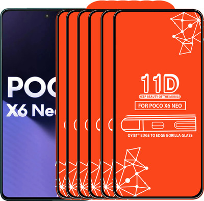 Qyist Edge To Edge Tempered Glass for Poco X6 Neo(Pack of 6)