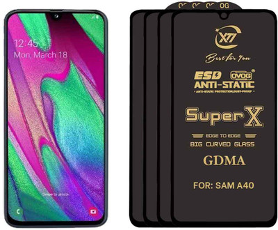 GDMA Edge To Edge Tempered Glass for SAMSUNG A 40(Pack of 4)
