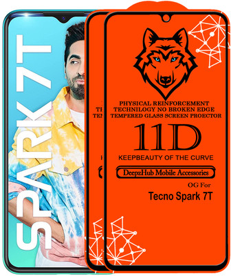 DeepzHub Edge To Edge Tempered Glass for Tecno Spark 7T(Pack of 2)