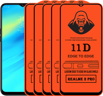 Laxdom Edge To Edge Tempered Glass for Realme 2 Pro(Pack of 5)