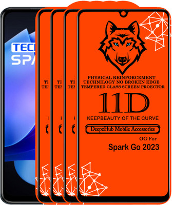 CRodible Edge To Edge Tempered Glass for Tecno Spark Go 2023(Pack of 4)