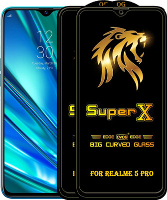 PFOAM Edge To Edge Tempered Glass for REALME 5 PRO(Pack of 2)