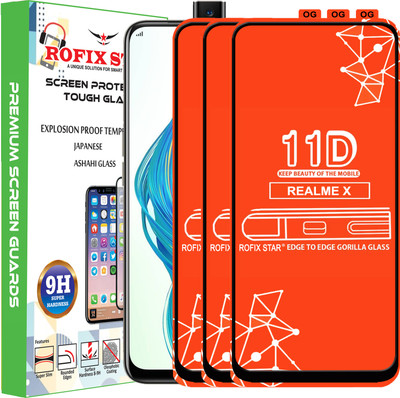Rofix star Edge To Edge Tempered Glass for Realme X(Pack of 3)