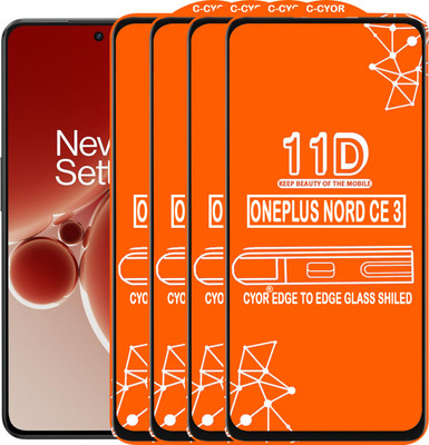 CYOR Edge To Edge Tempered Glass for ONEPLUS NORD CE 3(Pack of 4)
