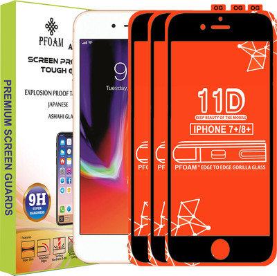 PFOAM Edge To Edge Tempered Glass for Apple iPhone 8 Plus(Pack of 3)
