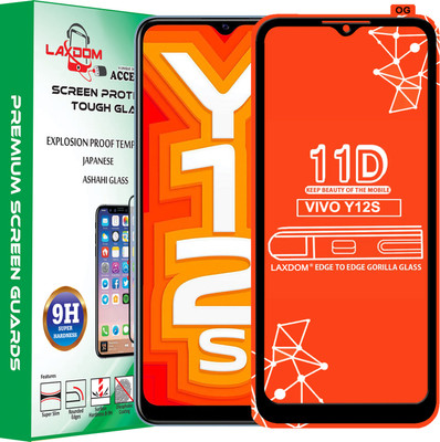 Laxdom Edge To Edge Tempered Glass for VIVO Y12S(Pack of 1)