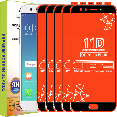 PFOAM Edge To Edge Tempered Glass for OPPO F3 PLUS(Pack of 5)