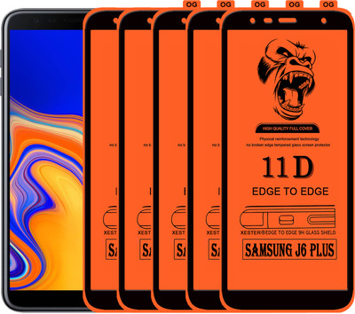 PFOAM Edge To Edge Tempered Glass for SAMSUNG GALAXY J6 PLUS(Pack of 5)