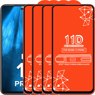 Qyist Edge To Edge Tempered Glass for Redmi 10 Prime(Pack of 4)