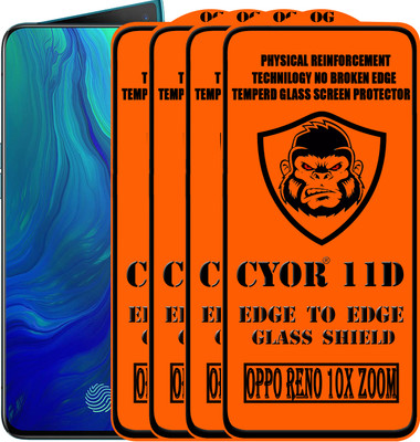 CYOR Edge To Edge Tempered Glass for OPPO RENO 10X ZOOM(Pack of 4)