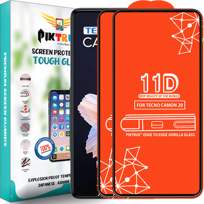PikTrue Edge To Edge Tempered Glass for Tecno Camon 20(Pack of 2)