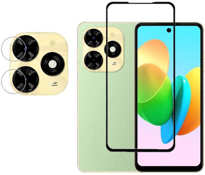 ISAAK Edge To Edge Tempered Glass for Tecno Spark 20c 4G Edge to Edge 11D Tempered Glass & Camera Lens Protector (Combo Pack)(Pack of 2)