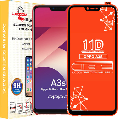 Laxdom Edge To Edge Tempered Glass for Oppo A3s(Pack of 1)