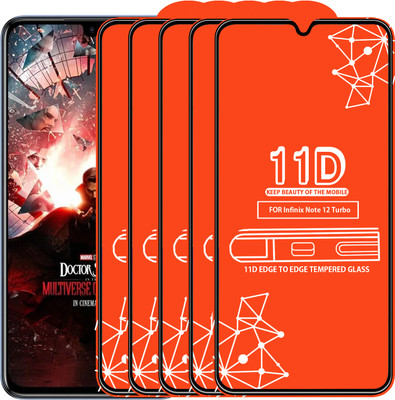 Roxel Edge To Edge Tempered Glass for Infinix Note 12 Turbo(Pack of 5)