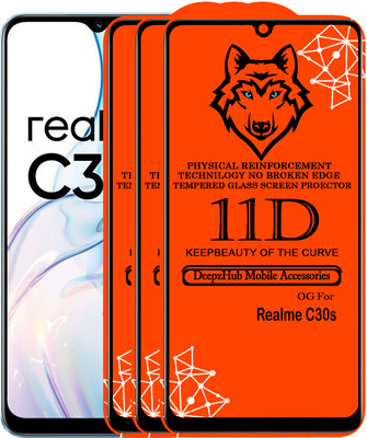 DeepzHub Edge To Edge Tempered Glass for Realme C30s(Pack of 3)