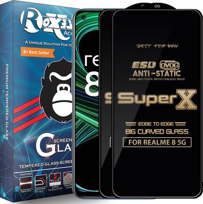 Roxel Edge To Edge Tempered Glass for REALME 8 5G(Pack of 2)