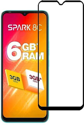 DMJHP Edge To Edge Tempered Glass for Tecno Spark 8C(Pack of 1)