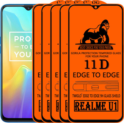 TWIGLO Edge To Edge Tempered Glass for Realme U1(Pack of 5)