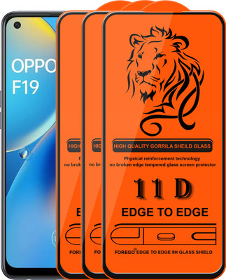 Forego Edge To Edge Tempered Glass for Oppo F19, Oppo F19s(Pack of 3)