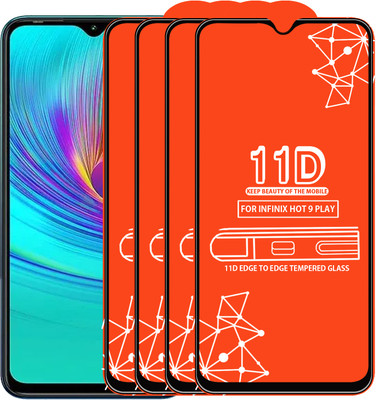 Qyist Edge To Edge Tempered Glass for Infinix Hot 9 Play(Pack of 4)