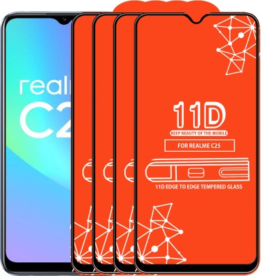 Qyist Edge To Edge Tempered Glass for Realme C25(Pack of 4)