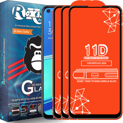 Roxel Edge To Edge Tempered Glass for Oppo A52(Pack of 3)