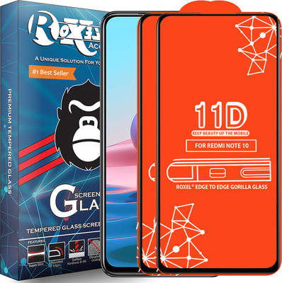 Roxel Edge To Edge Tempered Glass for Redmi Note 10(Pack of 2)