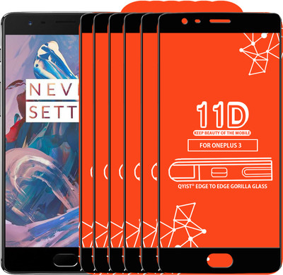 Qyist Edge To Edge Tempered Glass for OnePlus 3(Pack of 6)