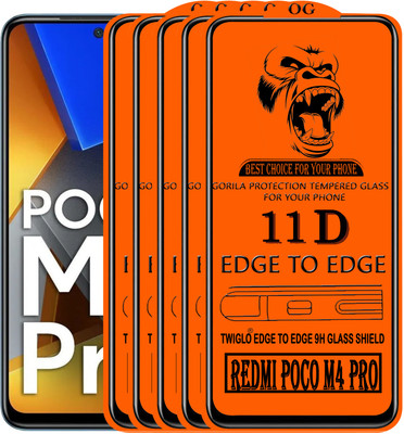 TWIGLO Edge To Edge Tempered Glass for REDMI POCO M4 PRO 4G(Pack of 5)