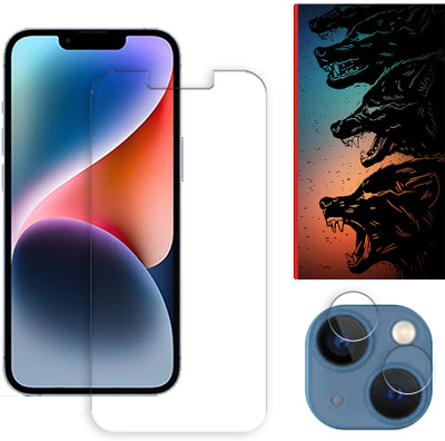 ARBAN Edge To Edge Tempered Glass for Apple iPhone 14 Plus 5G Tempered Screen Protector | Anti-Scratch | Edge to Edge Full Coverage | 9H Hardness ( 1 FRONT SCREEN GUARD + 1 CAMERA LENS PROTECTOR + 1 FREE BACK EMBOSSED SKIN061 )(Pack of 1)
