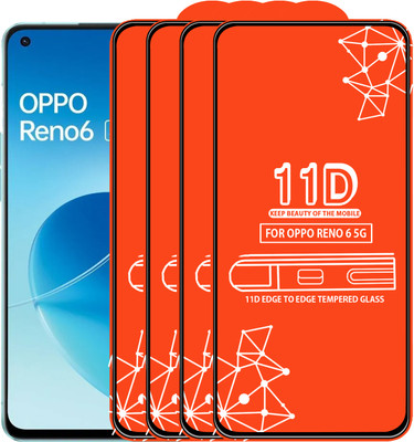 Qyist Edge To Edge Tempered Glass for Oppo Reno 6 5G(Pack of 4)