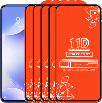 Qyist Edge To Edge Tempered Glass for Poco X2(Pack of 5)