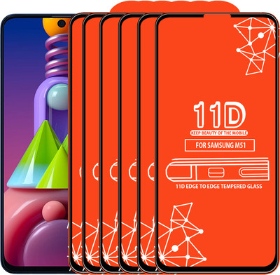Qyist Edge To Edge Tempered Glass for Samsung Galaxy M51(Pack of 6)