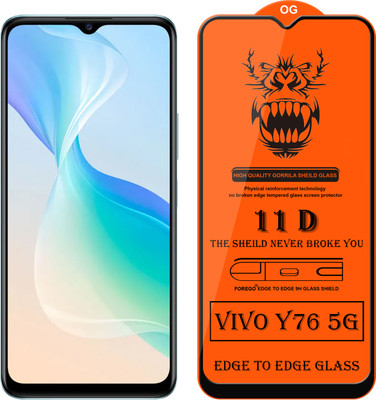 Forego Edge To Edge Tempered Glass for Vivo Y76 5G(Pack of 1)