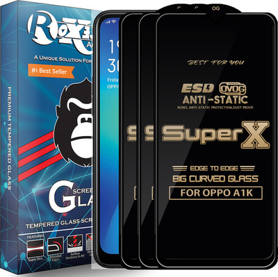 Roxel Edge To Edge Tempered Glass for OPPO A1K(Pack of 3)