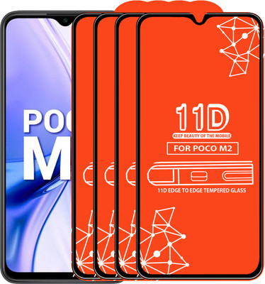 Qyist Edge To Edge Tempered Glass for Poco M2(Pack of 4)