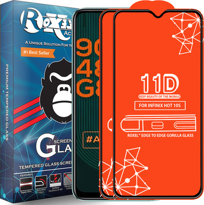 Roxel Edge To Edge Tempered Glass for Infinix Hot 10S(Pack of 2)