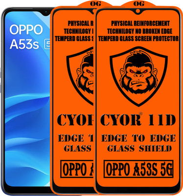 CYOR Edge To Edge Tempered Glass for OPPO A53S 5G(Pack of 2)