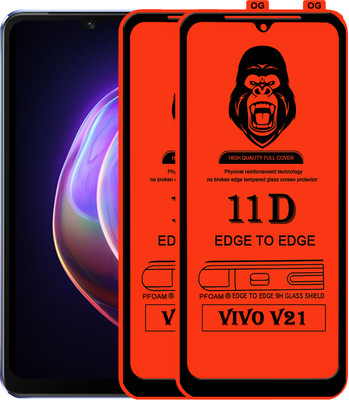 Laxdom Edge To Edge Tempered Glass for VIVO V21(Pack of 2)