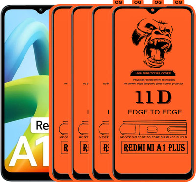 PFOAM Edge To Edge Tempered Glass for REDMI MI A1 PLUS(Pack of 4)