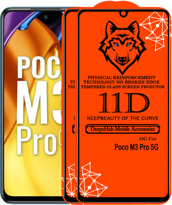DeepzHub Edge To Edge Tempered Glass for POCO M3 Pro(Pack of 2)