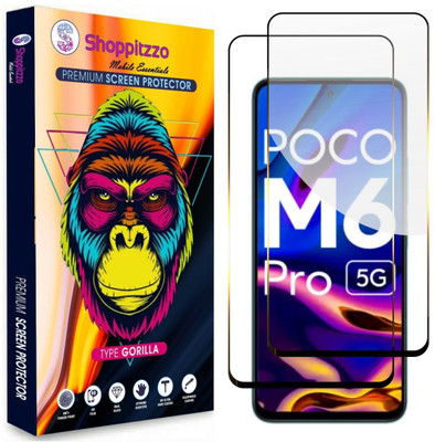 Shoppitzzo Edge To Edge Tempered Glass for Poco M6 Pro | Redmi 12 | Redmi Note 12 R 5G (6.79 Inch)(Pack of 2)