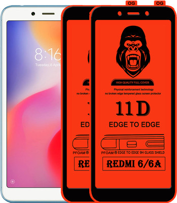 Laxdom Edge To Edge Tempered Glass for Mi Redmi 6(Pack of 2)
