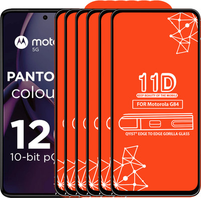 Qyist Edge To Edge Tempered Glass for Motorola G84(Pack of 6)