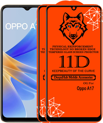 DeepzHub Edge To Edge Tempered Glass for OPPO A17(Pack of 2)